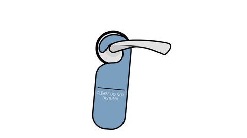 doorknob with a do not disturb sign. video illustration.