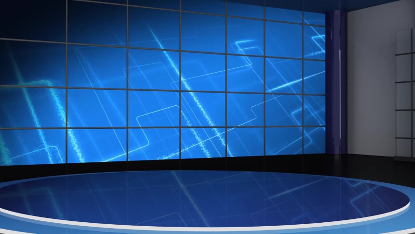 News TV Studio Set - Virtual Green Screen… - Royalty Free Video