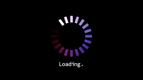 Looped gradient loading circle icon animation against black background.