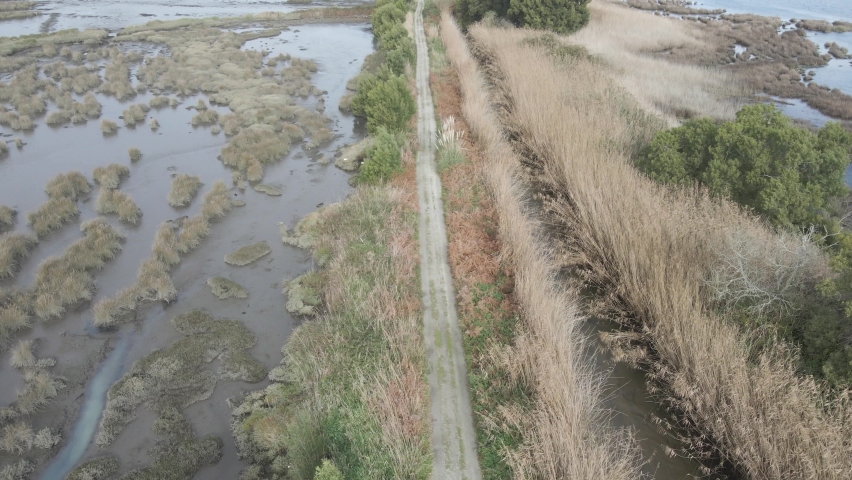 Quad bike followed by drone