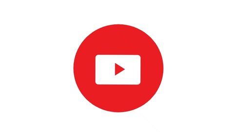 Editorial Animation Youtube. Social media animation. Red button Youtube
