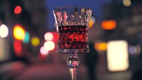 Wine cafe city alcohol glasses evening street