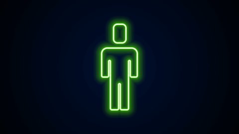 Glowing neon line Head hunting icon isolated on black background. Business target or Employment sign. Human resource and recruitment for business. 4K Video motion graphic animation
