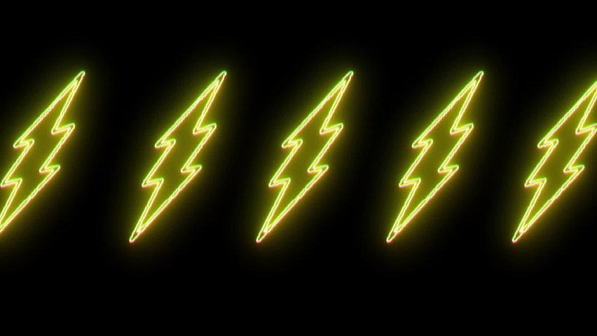 Lightning animation. Lightning symbol ripple. Lightning flashes with glitch effect on black background. 2d flash animation. Royalty-Free Stock Footage #1063316251