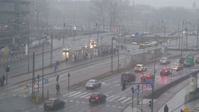 Time lapse video of road traffic in European city in 4k 