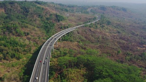 Semarang , Jawa Tengah , Indonesia - 12 09 2019: A highway road of Semarang - Solo section in middle java, Indonesia.