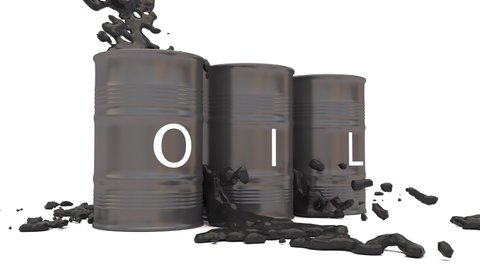 Oil barrels on white background. 3d illustration