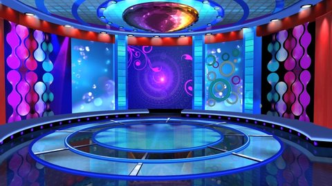 Virtual Entertainment Studio Set Background Stock Footage Video (100% ...