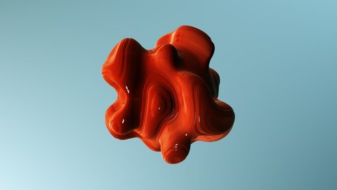 animation of 3D huge shape with displacement of surface in abstract environment of CGI studio, 4K background animation: stockvideo