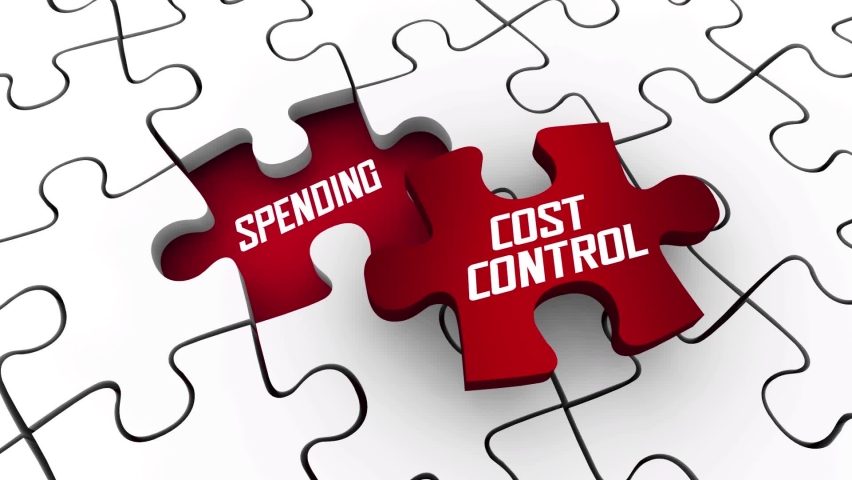 Cost Control Cut Spending Puzzle Pieces Budget Tightening 3d Animation Royalty-Free Stock Footage #1063356889