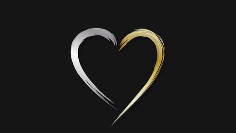 3d Golden Heart Arrow Traditional Symbol Stock Vector (Royalty Free ...