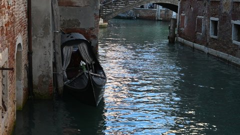 Venice, Italy - November 2020 - Walking through the less touristy streets of the lagoon city	