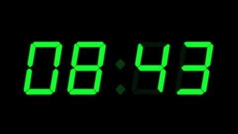 Ten Seconds Countdown Clock Style Animation on Black Background with PreRoll Timer