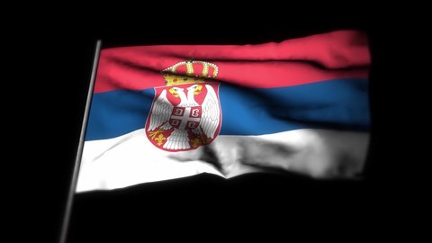 Serbia flag , Realistic 3D animation of waving flag. Serbia flag waving in the wind. National flag of Serbia. seamless loop animation. 4K High Quality, 3D render