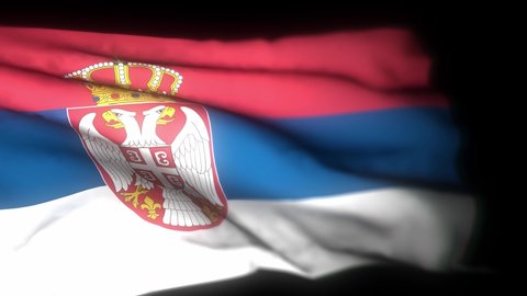 Serbia flag , Realistic 3D animation of waving flag. Serbia flag waving in the wind. National flag of Serbia. seamless loop animation. 4K High Quality, 3D render