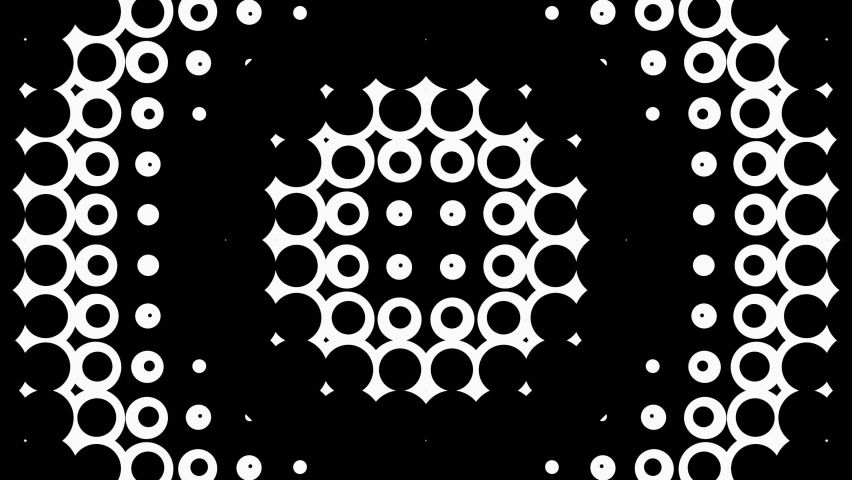 Abstract circular transition or circular waves of small circles. Black and white 4k seamless looped video Royalty-Free Stock Footage #1063401376