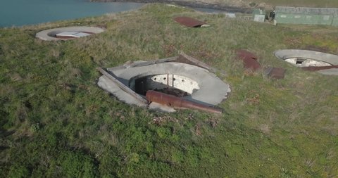 Ripapa Island, Historic New Zealand WW2 Defence fortress, Aerial