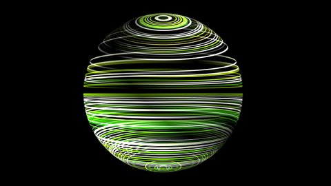 Colorful sphere spinning over black
