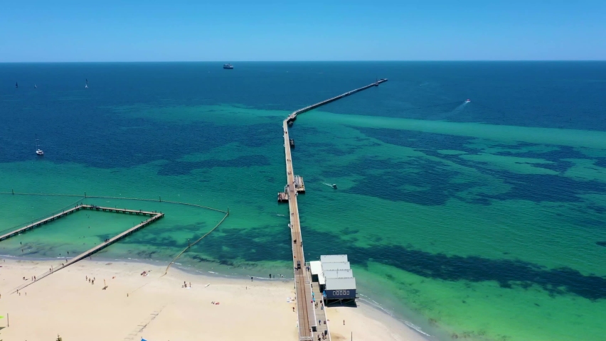 "Aerial view of Busselton jetty in Australia"