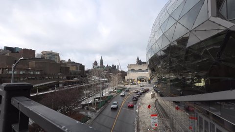 Time-lapse from the Laurier Bridge in Ottawa, Canada. Facing Parliament and the Shaw Centre.