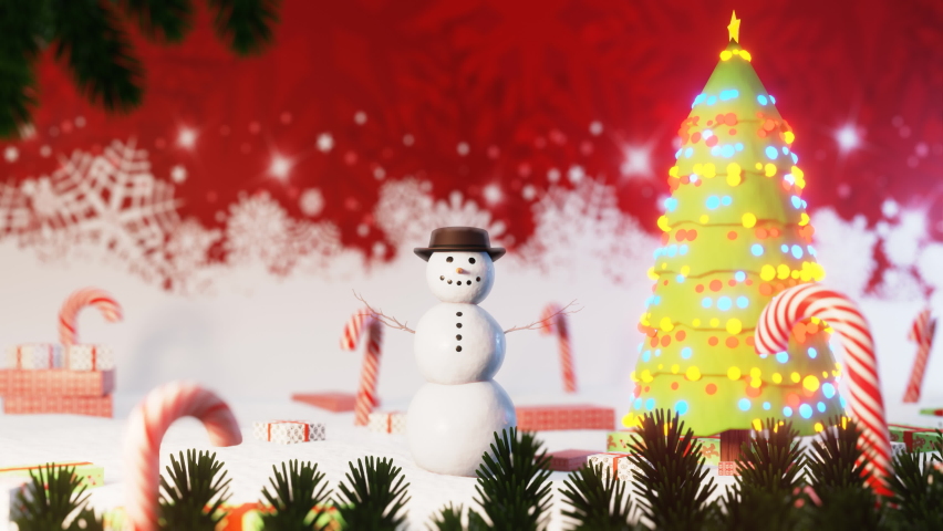 Animated Christmas Greeting Card with Stock Footage Video (100% Royalty