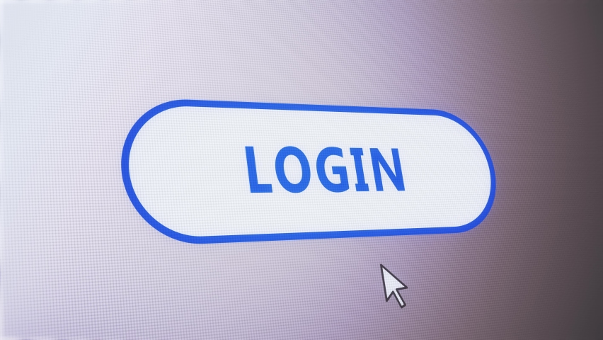 Login button pressed on computer screen by cursor pointer mouse.Concept of authentication,submit information,username and password,security verification of credentials. Royalty-Free Stock Footage #1063442200