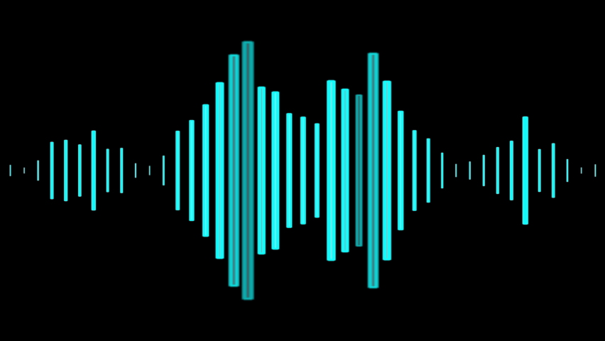 Audio waveforms moving across the screen in light blue, perfect background for audiobook, karaoke - seamless looping. Royalty-Free Stock Footage #1063442569