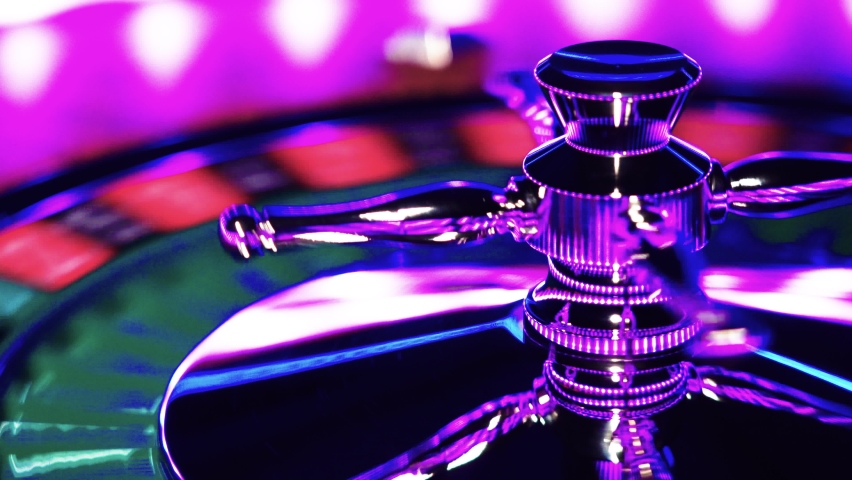 Roulette wheel close up at the Casino - Selective Focus Royalty-Free Stock Footage #1063456111