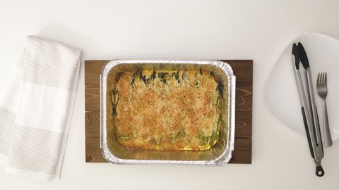  Asparagus casserole in a creamy Alfredo sauce topped with bread crumbs and Parmesan cheese. Fresh baked meal just from the oven