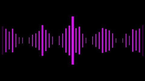 Audio waveforms moving across the screen in purple, a perfect background for a podcast, audiobook, karaoke - seamless looping.