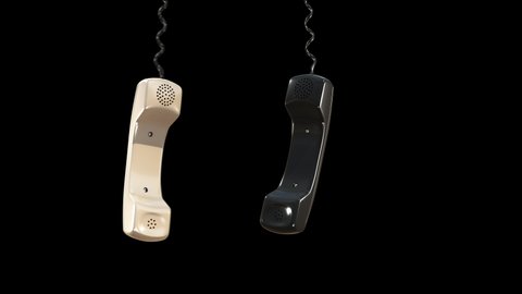 Black and white telephone handsets with alpha channel