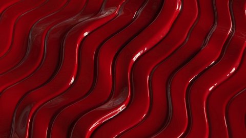 Wave organic red plastic 3d render abstract background satisfying infinite loop