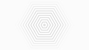 Abstract template with animation of hexagon waves in white background, loop video.