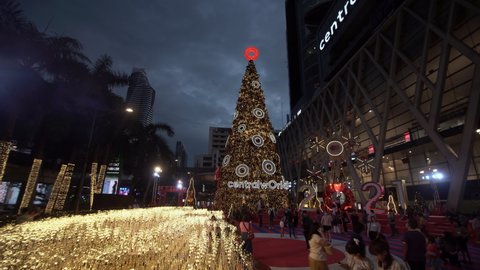Bangkok, Thailand. 2nd Dec 2020. 2021 Christmas New Year’s decoration at shopping mall, Christmas festival at shopping district in Bangkok.