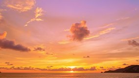 Timelapse of Majestic sunset or sunrise landscape,Amazing light of nature cloudscape sky over sea,Nature environment background - Powered by Shutterstock - Get 15% off with code: PIKWIZARD15