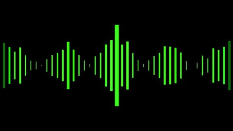 Audio waveforms moving across the screen in green, a perfect background for a podcast, audiobook, karaoke - seamless looping.