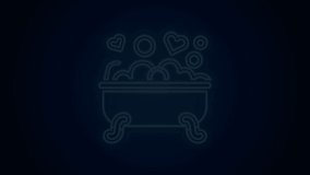 Glowing neon line Romantic in bathroom icon isolated on black background. Concept romantic date. Romantic Bathroom with heart favorite foam. 4K Video motion graphic animation. - Powered by Shutterstock - Get 15% off with code: PIKWIZARD15