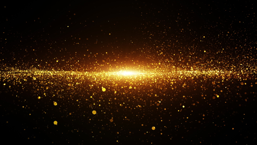 Gold Color Digital Particles Wave Flow Stock Footage Video (100% ...