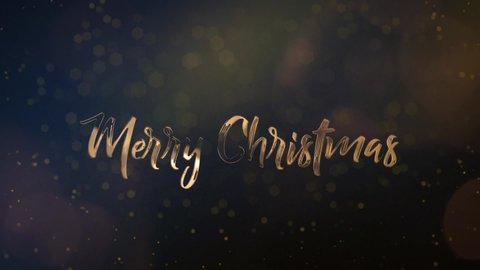 Merry Christmas Golden Bokeh Video