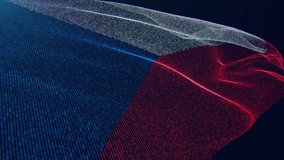 3d render. Czech Republic digital flag with binary code texture flies in the wind. Seamless loop - Powered by Shutterstock - Get 15% off with code: PIKWIZARD15
