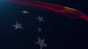3d render. Papua New Guinea digital flag with binary code texture flies in the wind. Seamless loop. - Powered by Shutterstock - Get 15% off with code: PIKWIZARD15