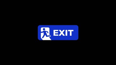 human and texture graphic sign of exit.