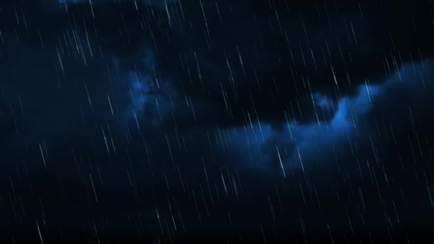 Lightning Strikes and Rain Falling 4K. Stunning Lightning In Storm and Clouds with Rain. 3D Seamless Loop Animation footage. | Shutterstock HD Video #1063549474