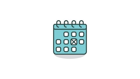 Events Calendar Animated Icon. 4k Animated Icon to Improve Project and Explainer Video
