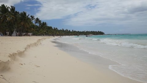 Beautiful beach on overcasted day in Bavaro, Dominican Republic