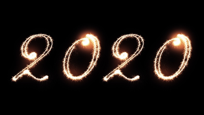 2020 new year written with holiday sparkles, Luma Matte | Shutterstock HD Video #1063559545