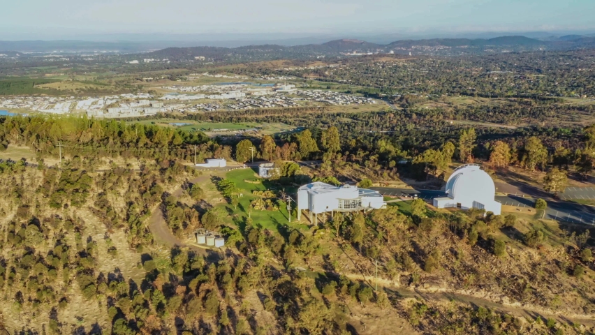 aerial view mount stromlo observatory located Stock Footage Video (100
