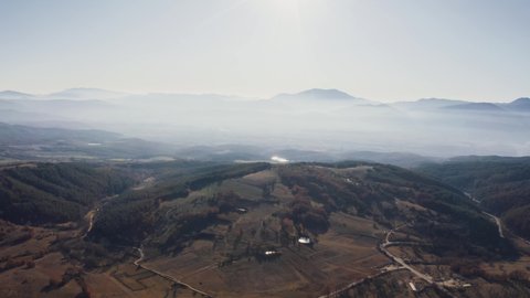 Aerial, Surroundings Of The Pirin National Park Environment, Bulgaria. Graded and stabilized version. 