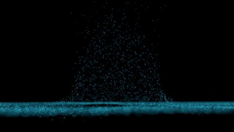 Abstract defocused dust particles gravity rising flow in center. 4k animation 