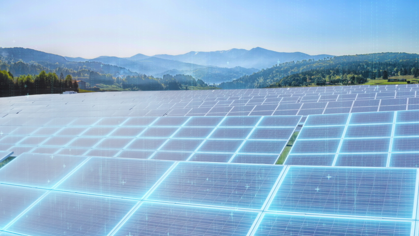 Environmentally Friendly Green Energy Future Of Solar Energy Storage CSP Photovoltaic Solar Panels Receiving Photons Ecology Renewable Power Station Energy Thin Film Solar Technology Electricity 4K | Shutterstock HD Video #1063576282